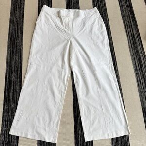 Lane Bryant Women's White Linen Blend Wide Leg Elastic Waist Summer Pant Sz. 20R